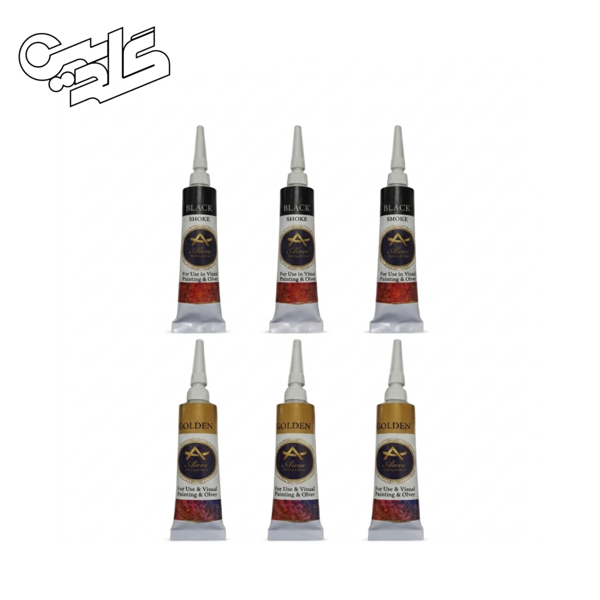 InShot_20260614_205716732 خمیر دورگیر ویترای طلایی و مشکی آسن بسته 6 عددی - تصویر 1
